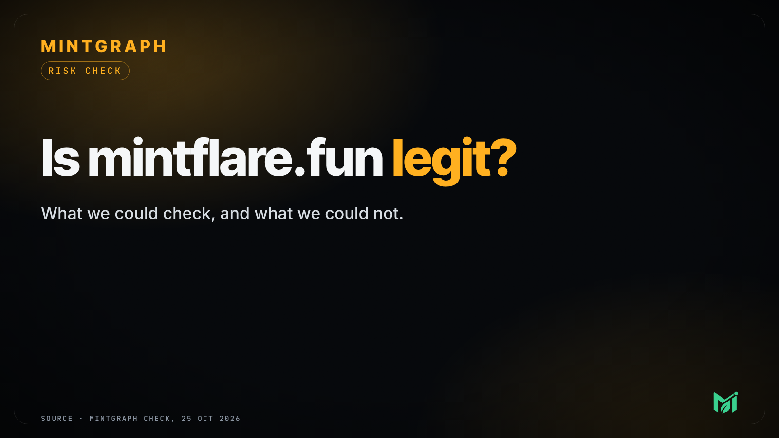 Is mintflare.fun legit? What we could check and what we could not.